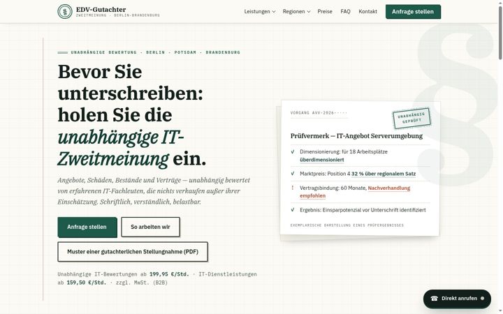 Screenshot von edv-gutachter.info