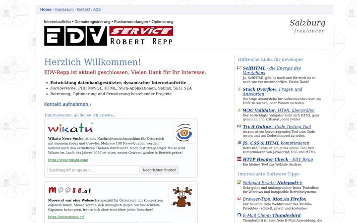 Captura de ecrã de edv-repp.at