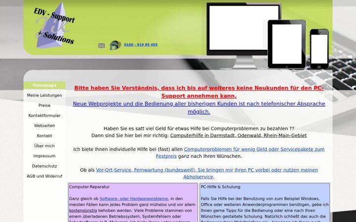 Captura de pantalla de edv-support-kuemmel.de