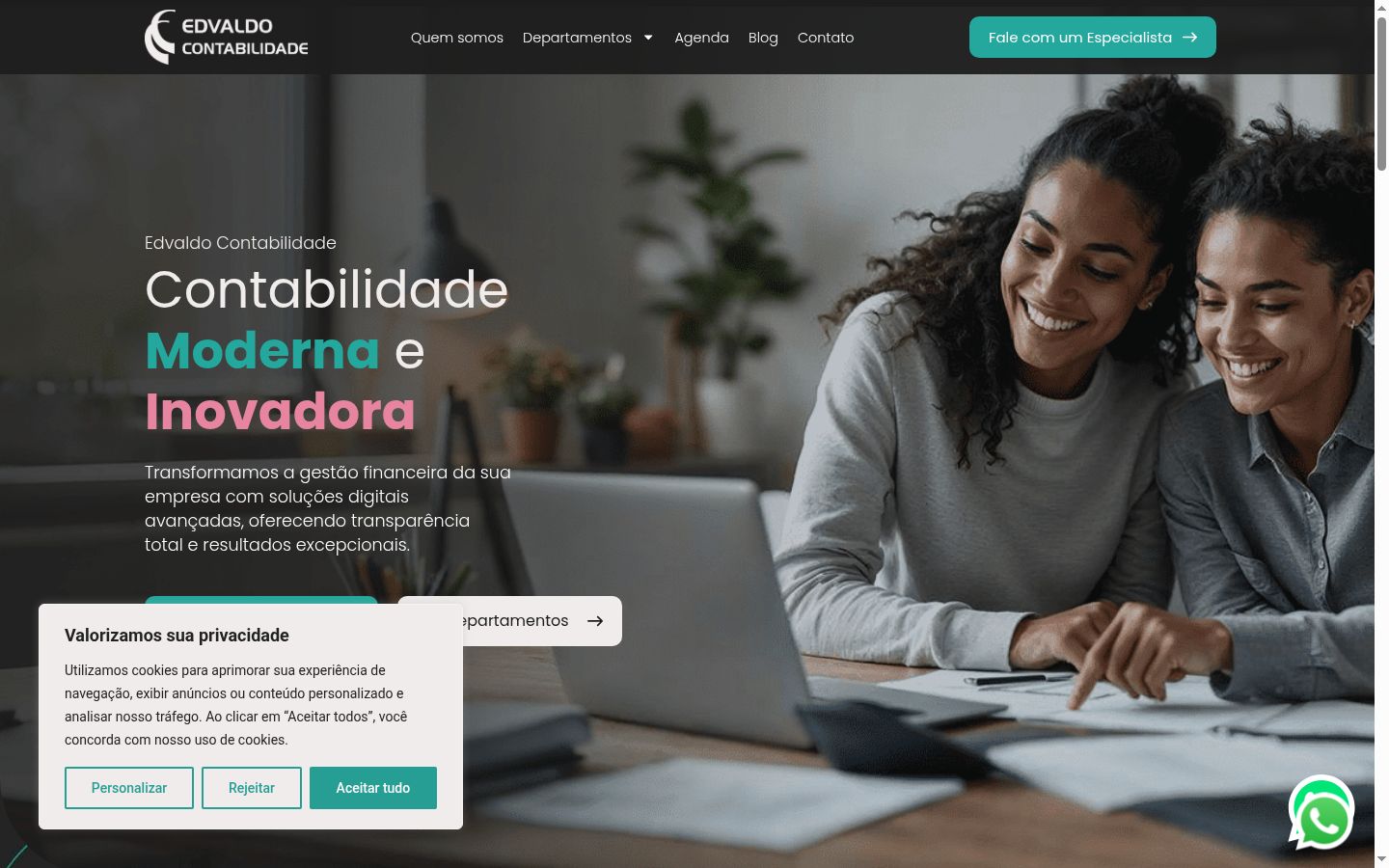 Captura de ecrã do banner de consentimento apresentado antes de qualquer interação