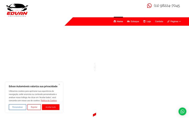 Skærmbillede af edvanautomoveis.com.br