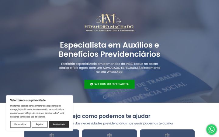 Screenshot of edvandromachado.adv.br