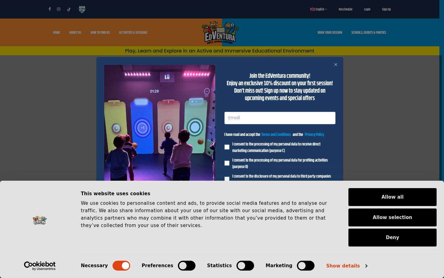 Screenshot des Einwilligungsbanners vor jeglicher Interaktion