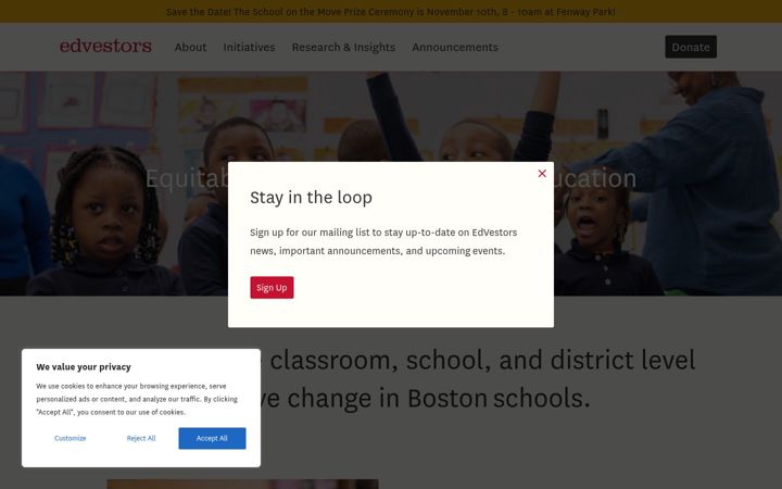 Screenshot of edvestors.org