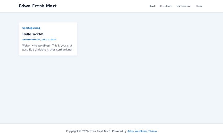 Screenshot of edwafreshmart.com