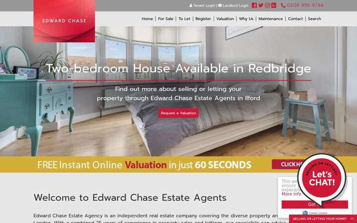 Screenshot van edwardchase.co.uk