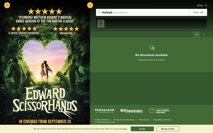 Screenshot of edwardscissorhandsdancecinema.com