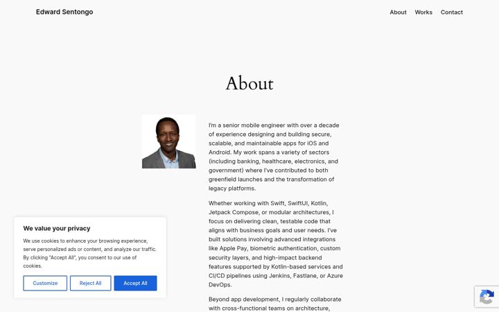 Screenshot of edwardsentongo.com