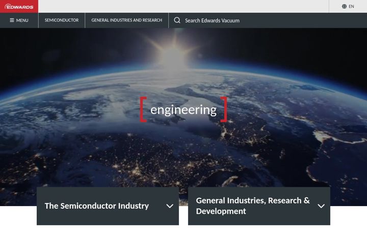 Screenshot of edwardsvacuum.com