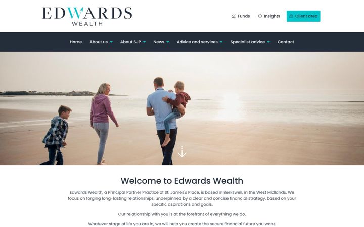 Screenshot van edwardswealth.co.uk