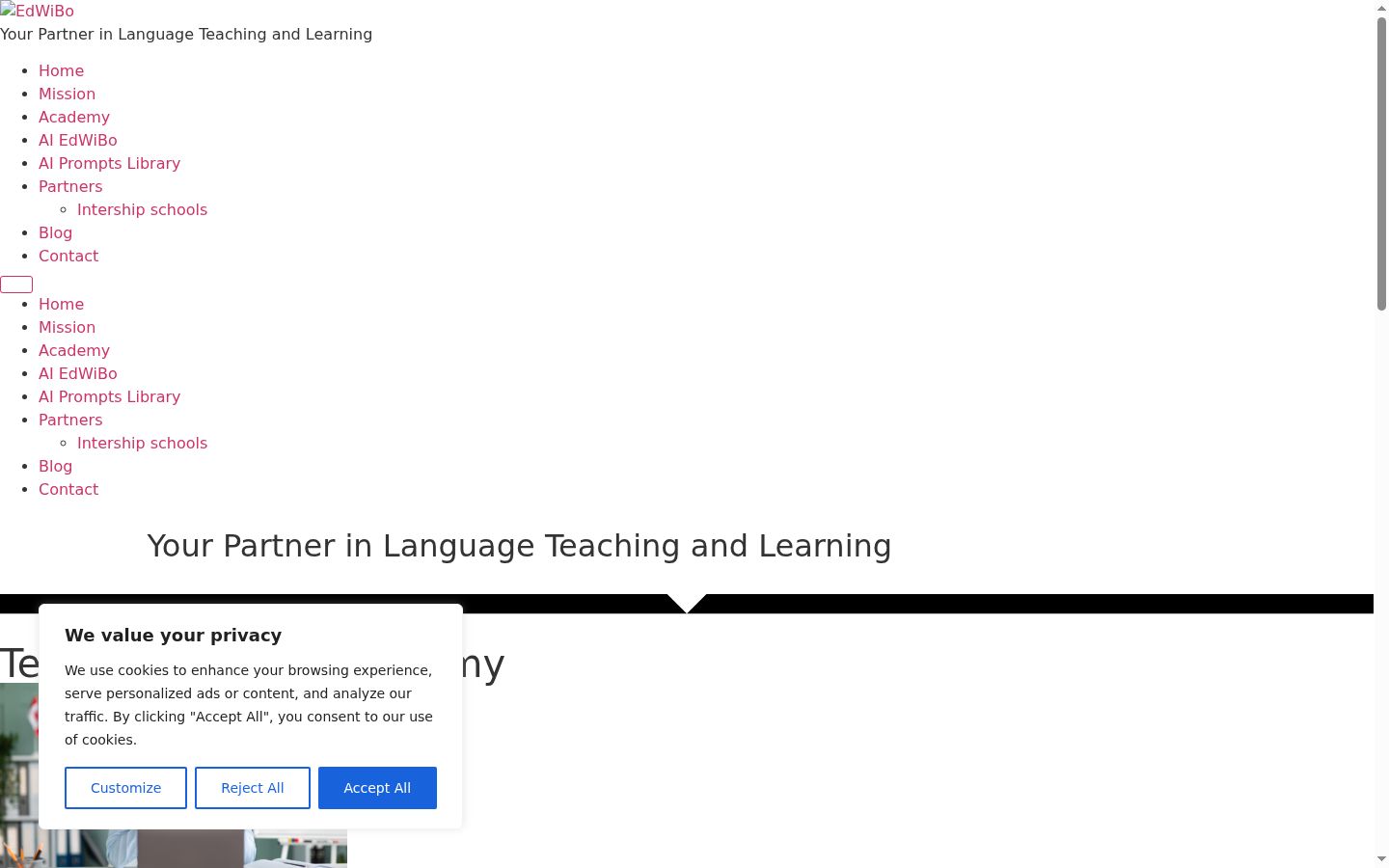 Screenshot del banner di consenso mostrato prima di qualsiasi interazione