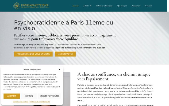Screenshot of edwigemacarty.com