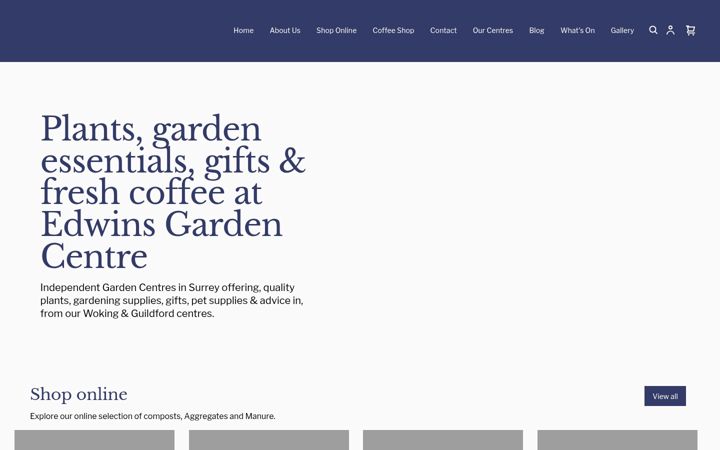 Screenshot van edwinsgardencentre.co.uk
