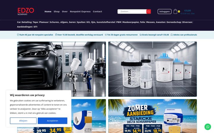 Screenshot ta' edzo.nl