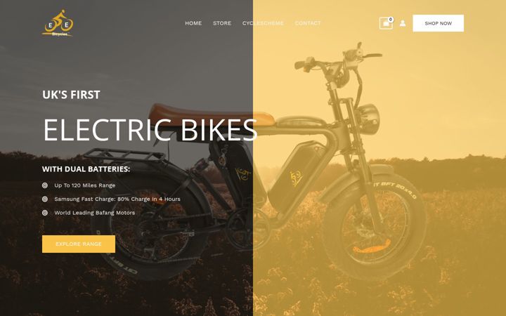 Screenshot of eebicycles.co.uk