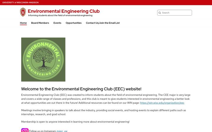 Ekraanipilt saidist eeclub.wisc.edu