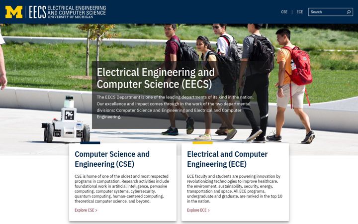 Ekraanipilt saidist eecs.umich.edu