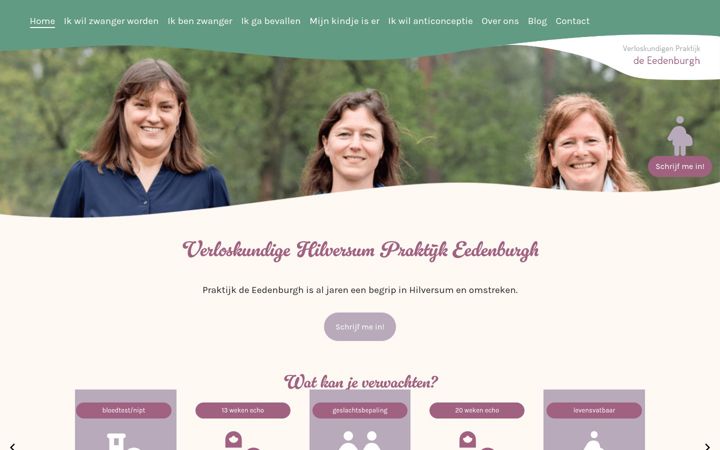 Screenshot of eedenburghverloskundigen.nl
