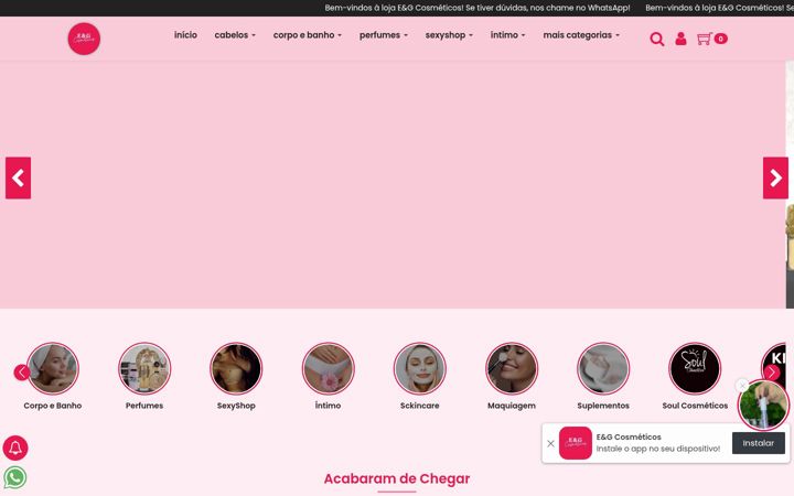 Screenshot of eegcosmeticos.com