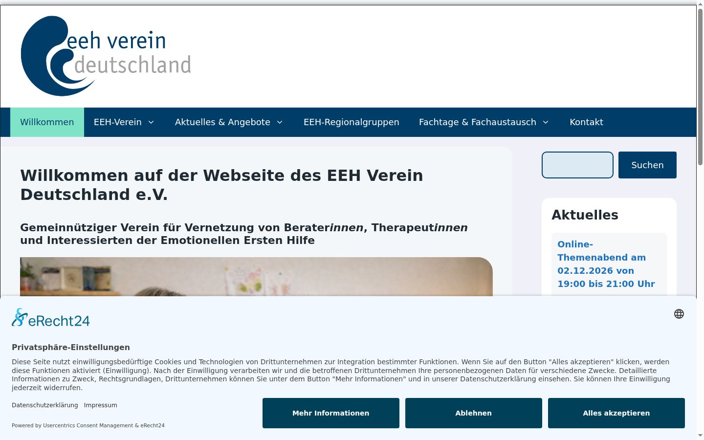 Screenshot del banner di consenso mostrato prima di qualsiasi interazione