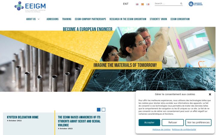 Screenshot di eeigm.univ-lorraine.fr