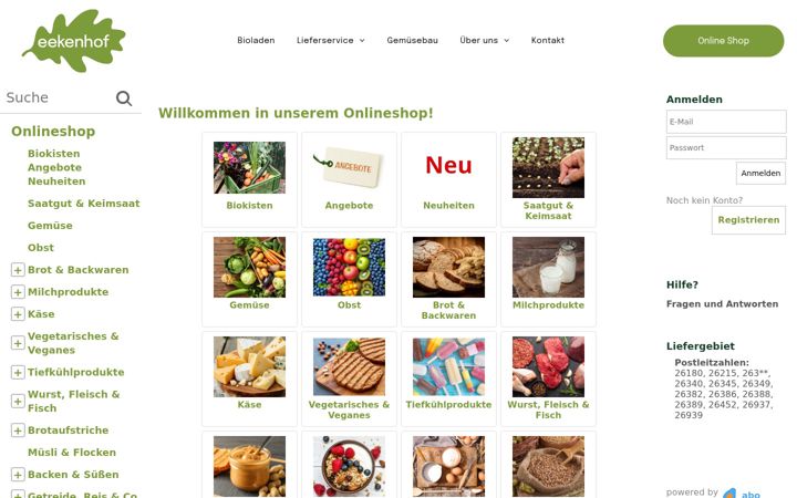 Screenshot di eekenhof-shop.de