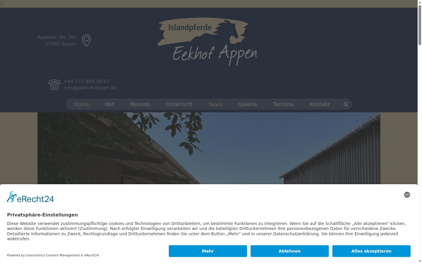 Screenshot del banner di consenso mostrato prima di qualsiasi interazione