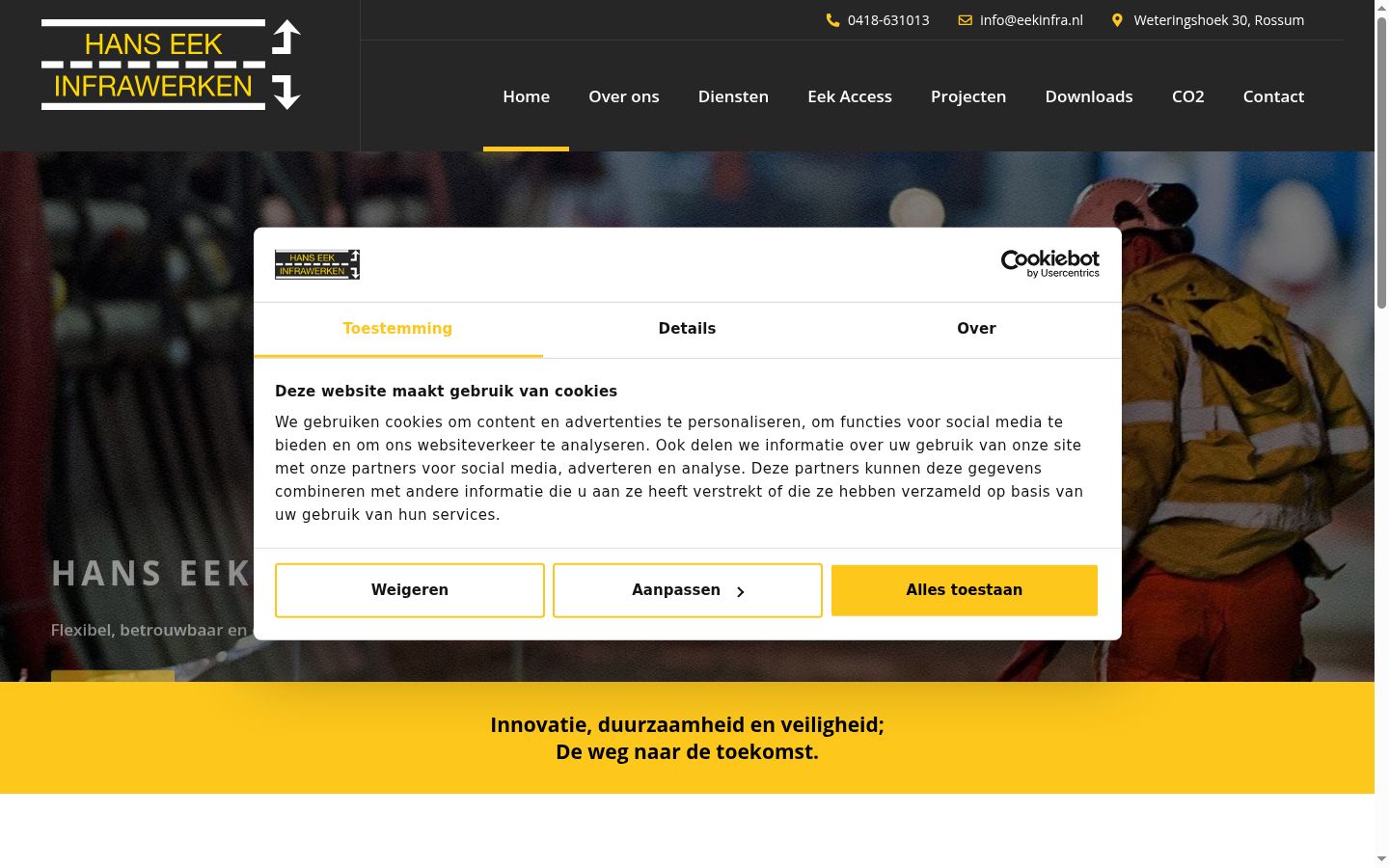 Screenshot del banner di consenso mostrato prima di qualsiasi interazione