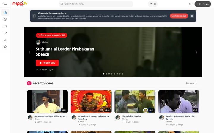 Screenshot of eelam.tv