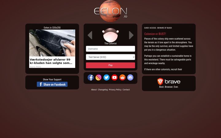 Screenshot of eelon.io