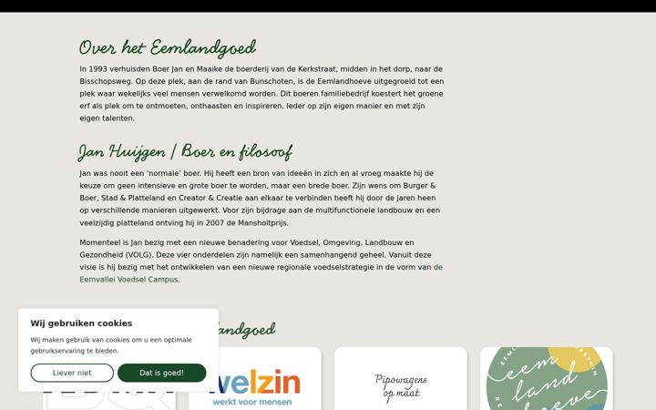 Screenshot of eemlandgoed.nl