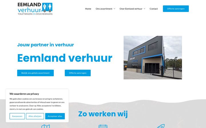 Screenshot di eemlandverhuur.nl
