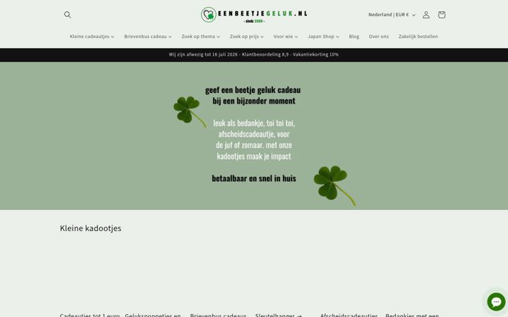 Screenshot of eenbeetjegeluk.nl