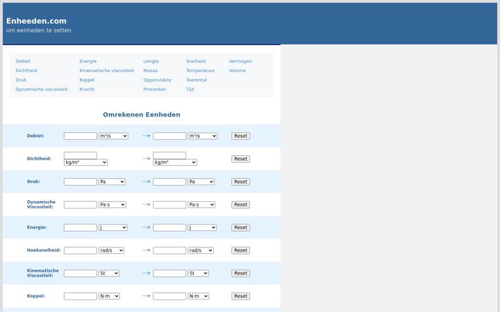 Screenshot of eenheden.com