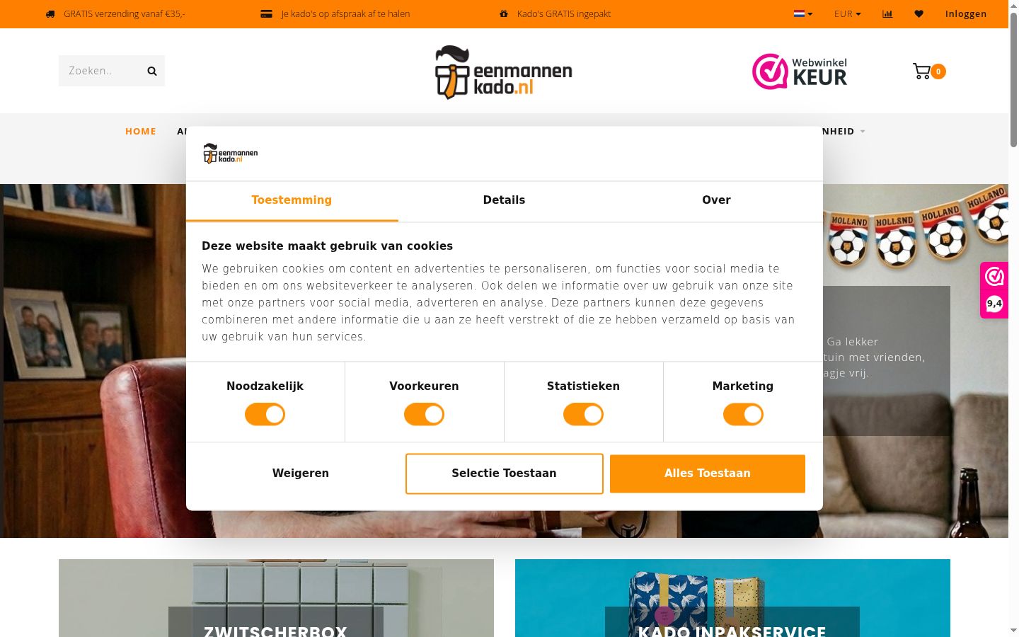 Screenshot tal-banner tal-kunsens muri qabel kwalunkwe interazzjoni