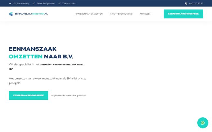 Screenshot ta' eenmanszaakomzetten.nl