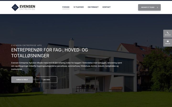 Ekraanipilt saidist eentreprise.dk