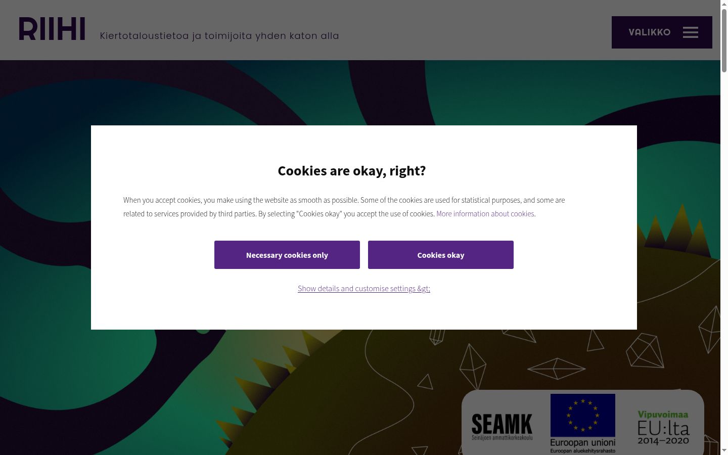 Snímek obrazovky baneru souhlasu zobrazeného před jakoukoli interakcí