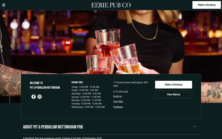Screenshot of eerie-pubs.co.uk