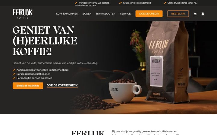 Capture d'écran de eerlijkkoffie.nl