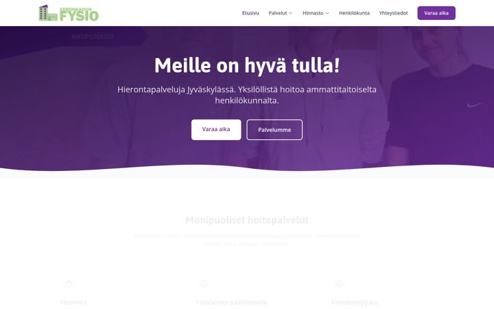 Captura de pantalla de eeronkadunfysio.fi