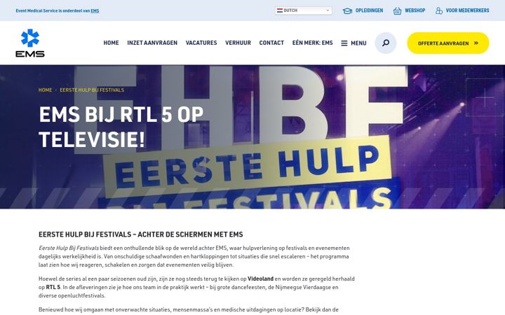 Screenshot di eerstehulpbijfestivals.nl