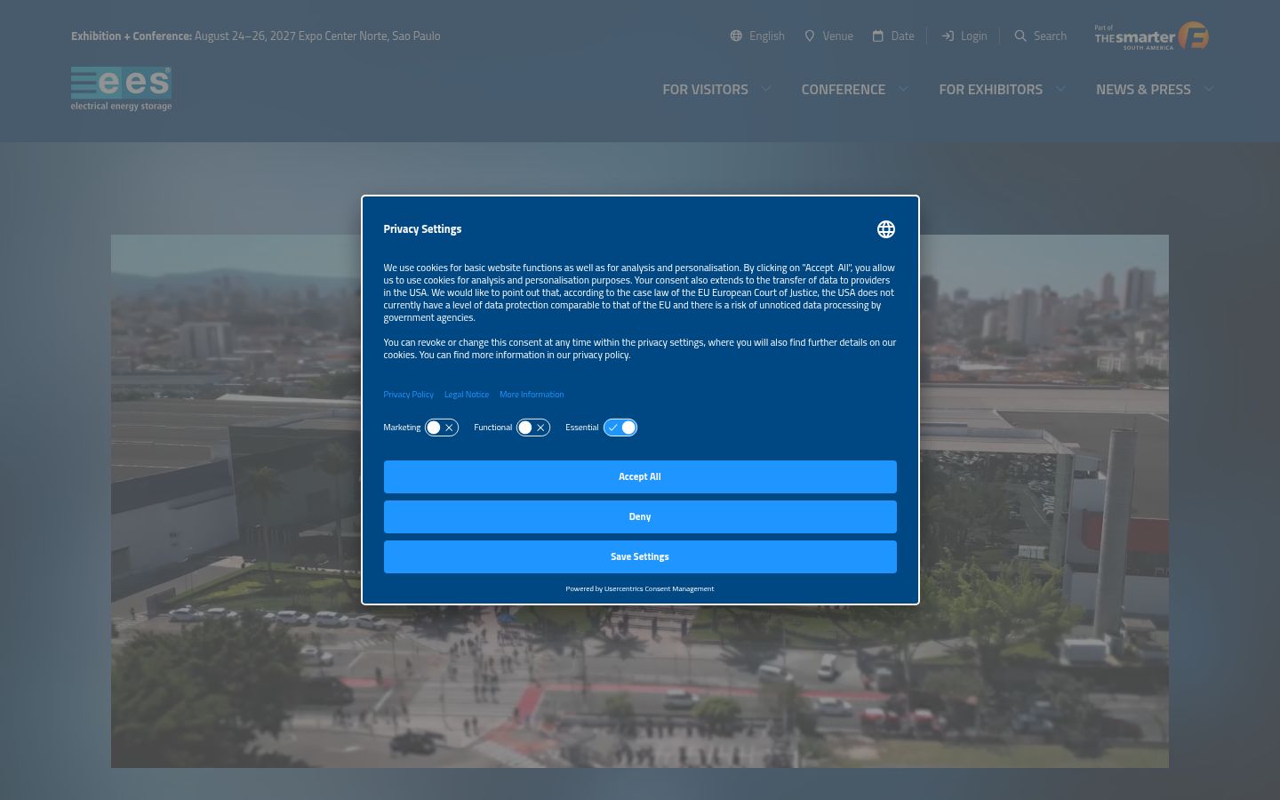Screenshot del banner di consenso mostrato prima di qualsiasi interazione