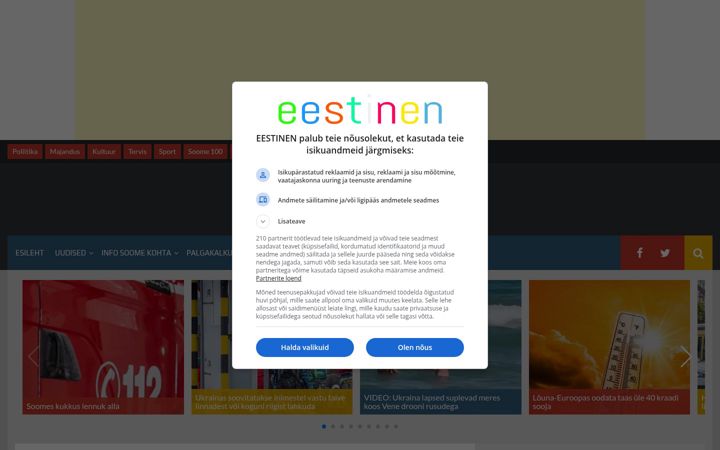 Screenshot of eestinen.fi