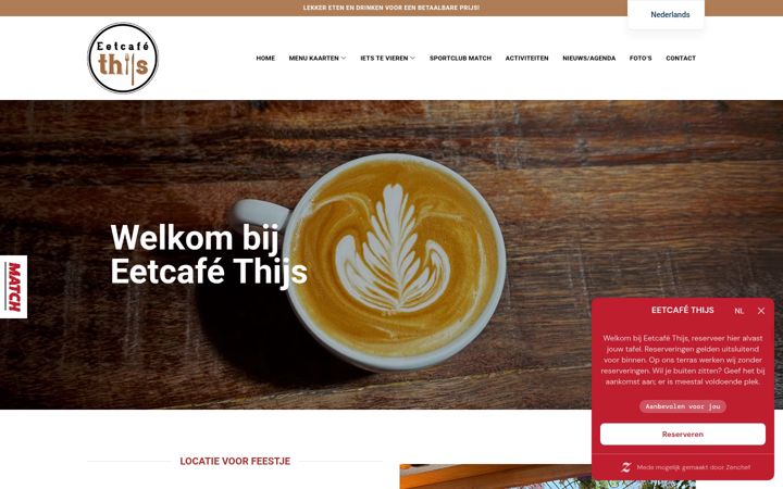 Screenshot ta' eetcafe-thijs.nl