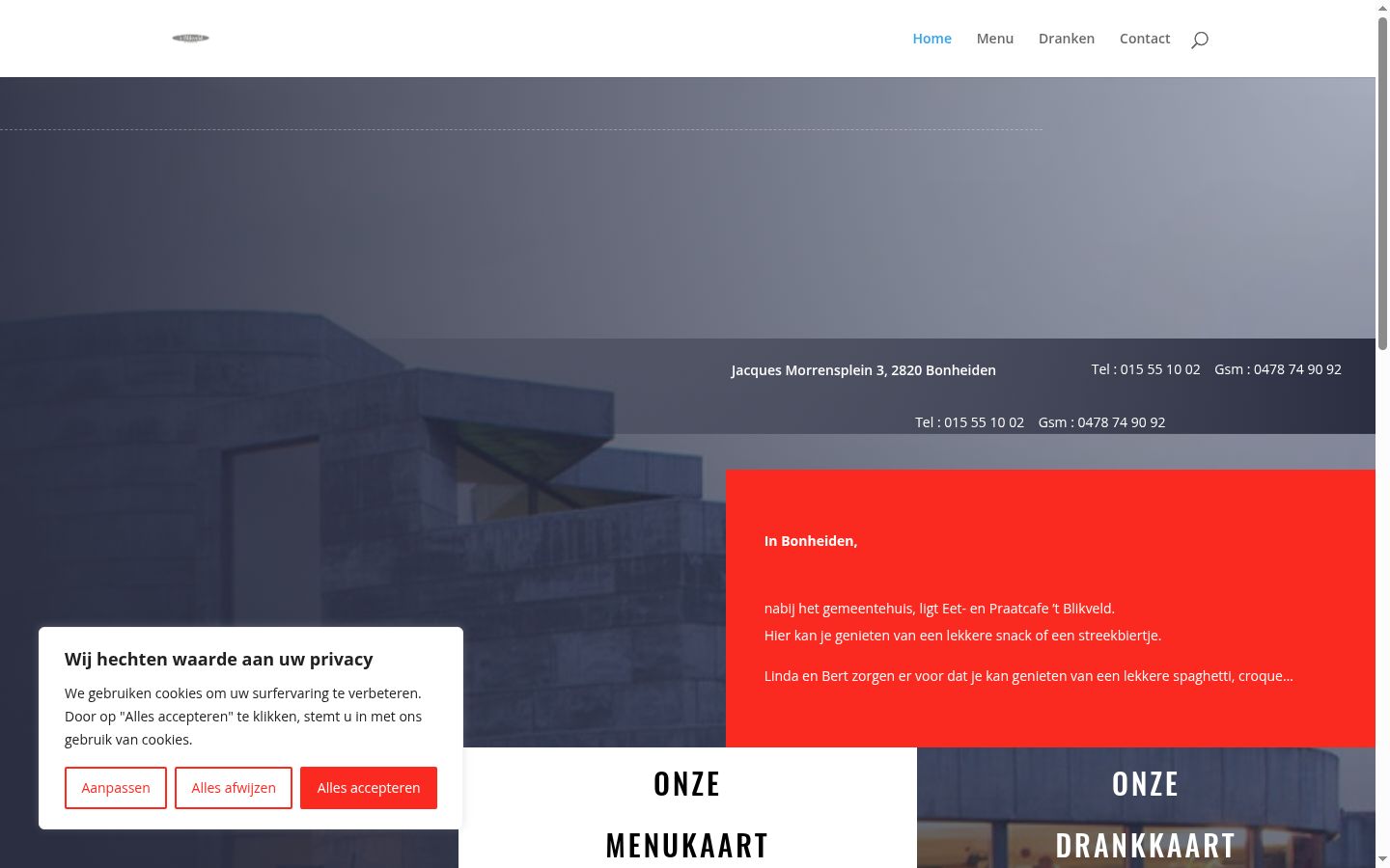 Captura de ecrã do banner de consentimento apresentado antes de qualquer interação