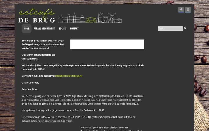 Screenshot of eetcafedebrug.com