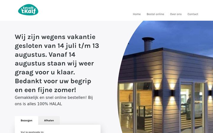 Snímek obrazovky eetcafetkalf.nl