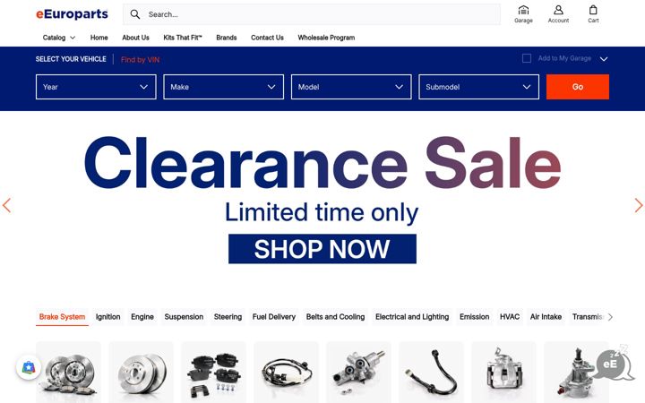 Screenshot of eeuroparts.com