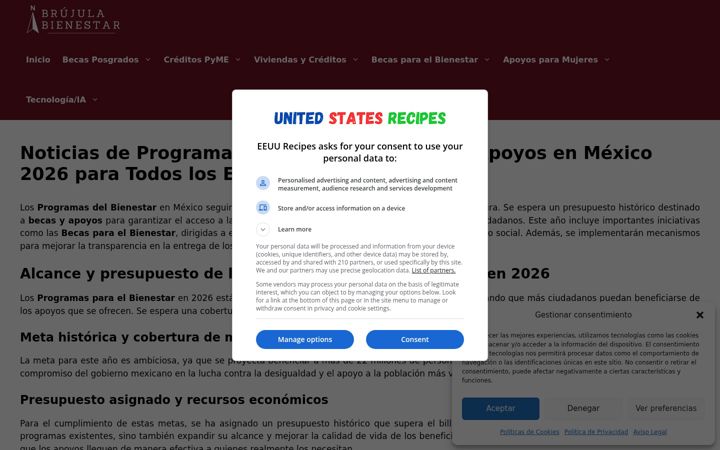 Screenshot of eeuurecipes.com